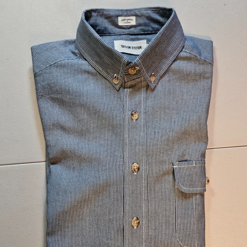 Taylor Stitch Indigo Stripe Selvage Chambray Jack, Men's sz38